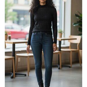 MELLODAY Women's Black Blouse MEDIUM